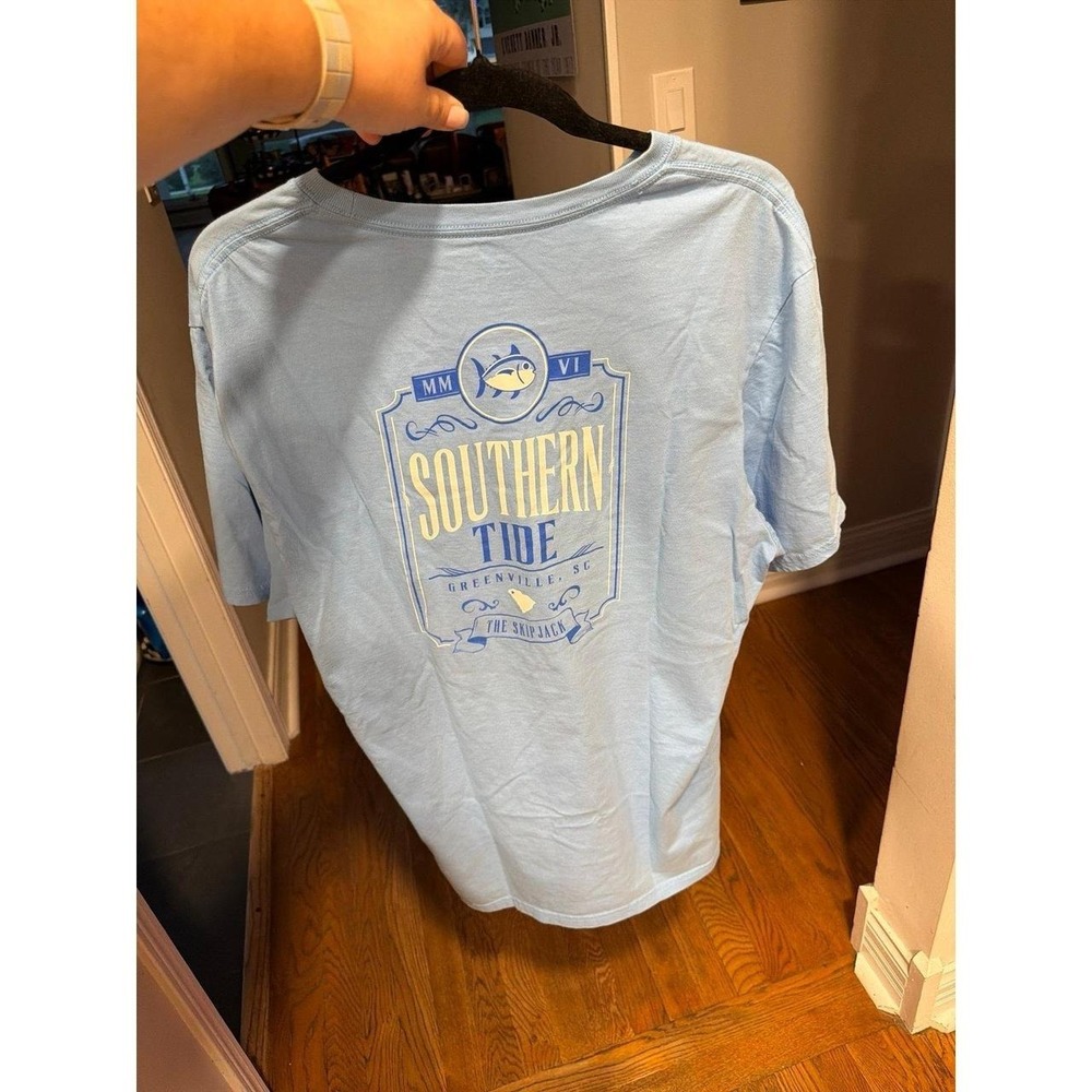 Southern Tide t-shirt fish logo blue men's XL